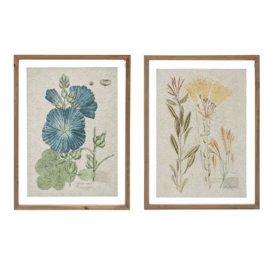 Hello Honey® Vintage Assorted Floral Wood Framed Wall Décor, 2ct.